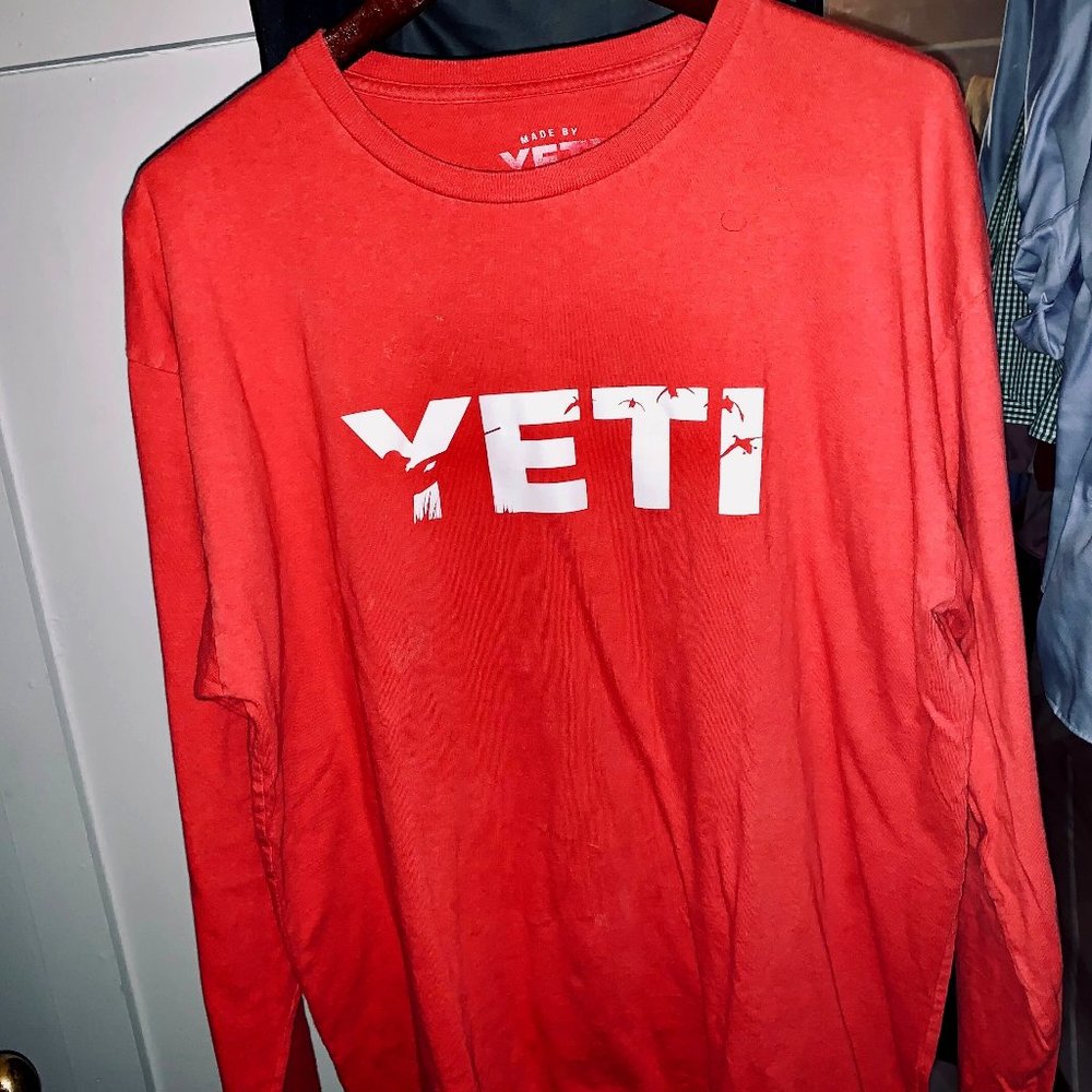 Rustic Yeti Red Long Sleeve T-Shirt